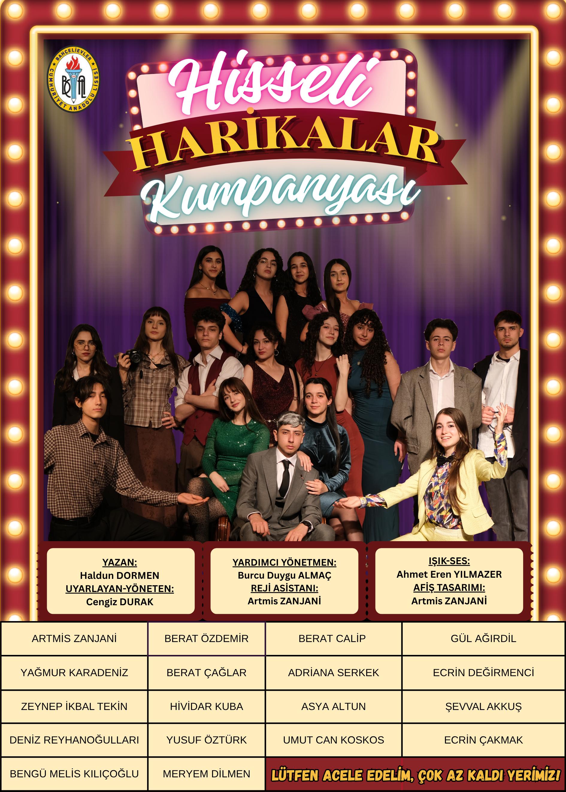 BAHÇELİEVLER CUMHURİYET ANADOLU LİSESİ (HİSSELİ HARİKALAR KUMPANYASI)