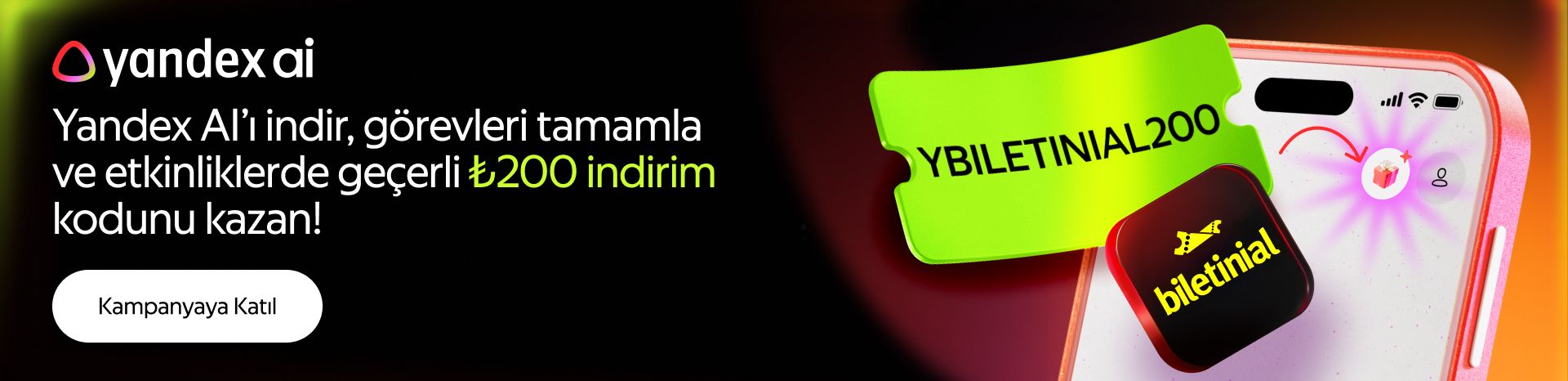 Yandex AI & Biletinial İndirimli Etkinlikler