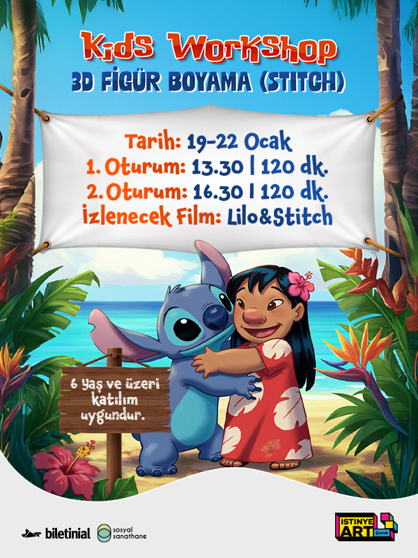 3D Figür Boyama (Stitch): Kids Workshop SS İzmir X İstinyeart
