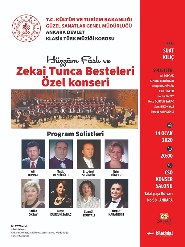 Hüzzam Fasıl Zekai TUNCA Besteleri Özel Konseri Ankara Devlet Klasik Türk Müziği Korosu