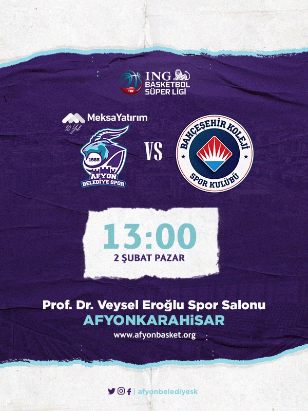 Meksa Yatırım Afyon Belediyespor - Bahçeşehir Koleji